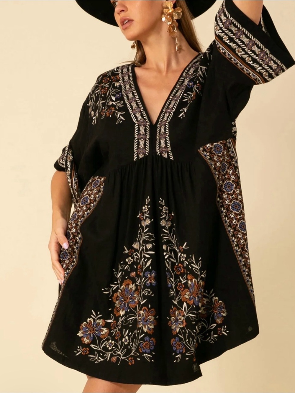 Hale Bob Camryn Embroidered Oversized Dress